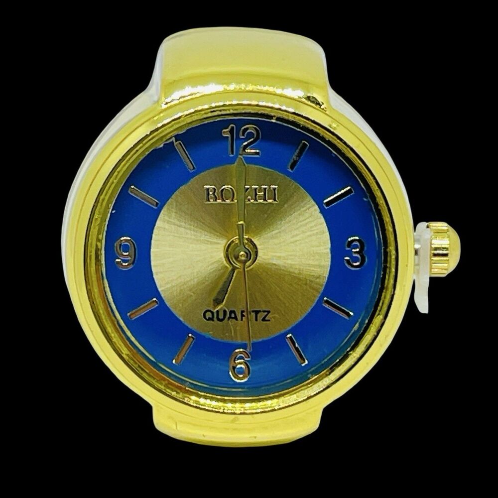 BOZHI Ring Watch Gold Design With Crystals New